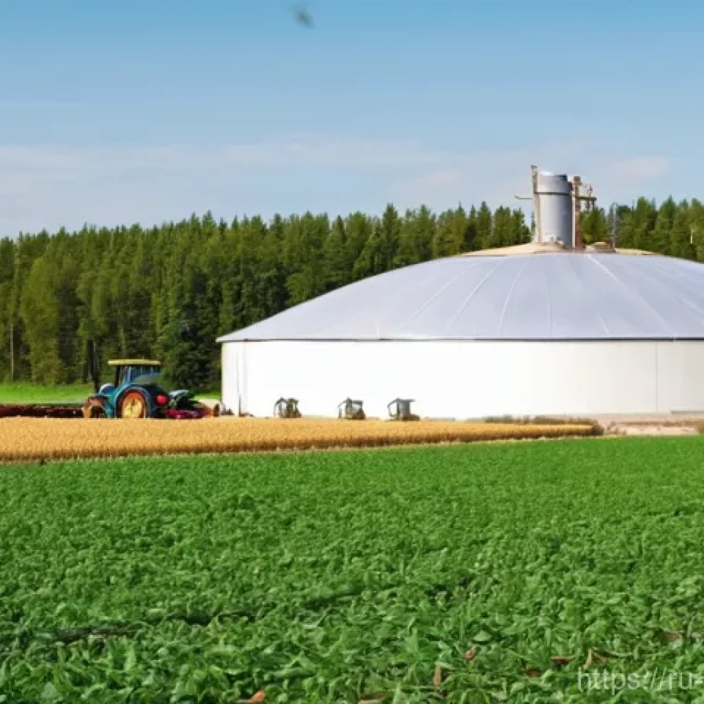 바이오 연료 연구 동향 - **Prompt 1: Modern Russian Farm with Biogas Innovation**
    A bright, clean, and optimistic scene s...