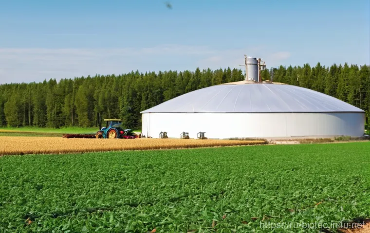 바이오 연료 연구 동향 - **Prompt 1: Modern Russian Farm with Biogas Innovation**
    A bright, clean, and optimistic scene s...