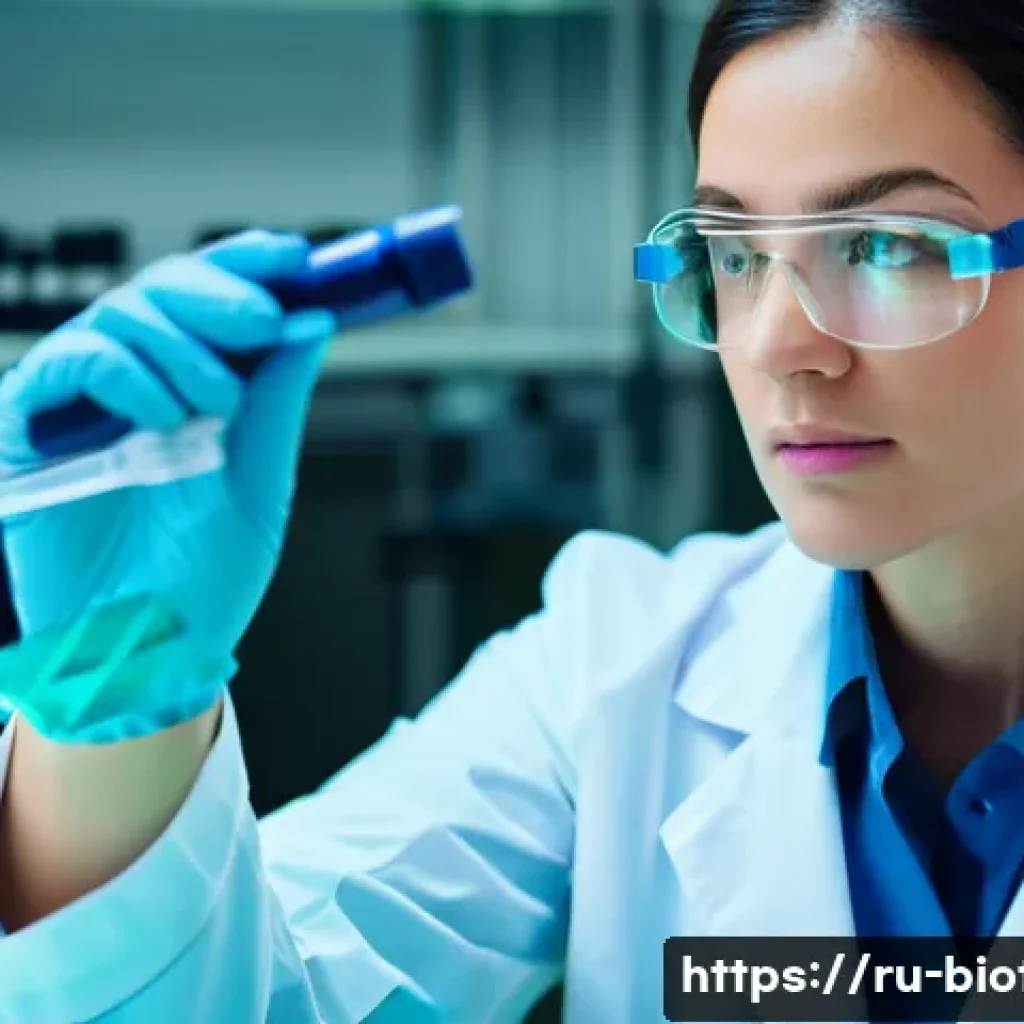 세포 배양 및 생리학 - **Prompt:** A bright, sterile laboratory environment. A female scientist in a lab coat and safety gl...