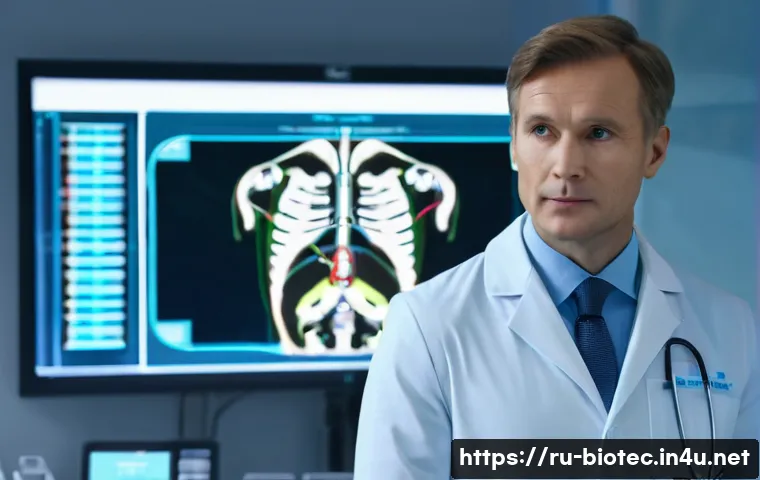 인공지능과 바이오 빅데이터 - **Prompt:** "A highly detailed, realistic image of a modern Russian medical clinic. A male doctor, d...