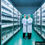Home 23 미생물 공학과 발효 - A modern biotechnology laboratory focused on fermenting foods: scientists in white lab coats working...